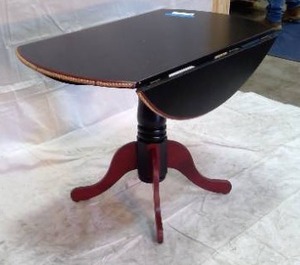 lot 39 image: 2 tone circle drop leaf table