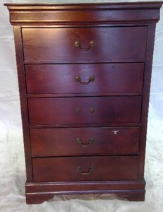 lot 58 image: Tall Wooden Dresser