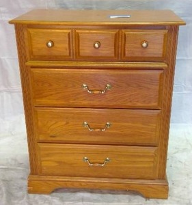 lot 59 image: Tall wooden dresser