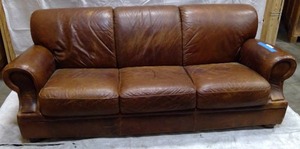 lot 97 image: Brown 3 seater Sofa