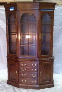 lot 61 image: Tall wooden China Cabinet