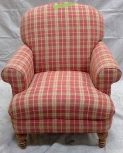lot 105 image: Red Plaid Arm Chair
