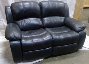 lot 112 image: Gray leather Power Recliner