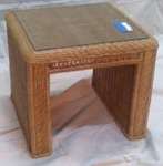 Wicker Ottomen Glass top