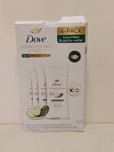 lot 14 image: NEW DOVE ADVANCED CARE INVISIBLE DEODORANT 4PK.