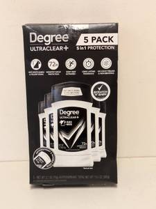 lot 27 image: DEGREE ULTRACLEAR PLUS DEODORANT 5PK.