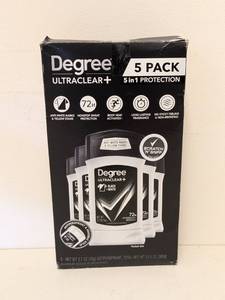 lot 40 image: DEGREE ULTRACLEAR PLUS DEODORANT 5PK.