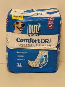 lot 59 image: OUT PETCARE COMFORT-DRI DISPOSABLE MALE WRAPS