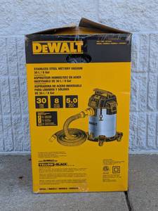 lot 85 image: DEWALT STAINLESS STEEL WETDRY VACUUM 30L.