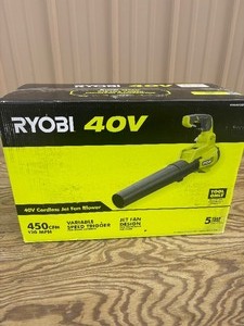lot 15 image: Ryobi 40V 120 MPH 450 CFM Cordless Battery Variable-Speed Jet-Fan Leaf Blower BRAND NEW #RY404012BTL MSRP $99