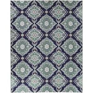 lot 17 image: Hampton Bay Oak Hill Blue 6 ft. x 9 ft. Medallion IndoorOutdoor Area Rug Customer Returns See Pictures