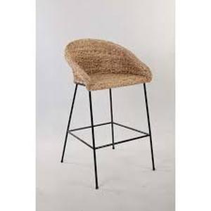 lot 50 image: StyleWell 28 in. Natural Woven Hyacinth Bar Stool with Low Back   Customer Returns See Pictures