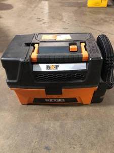 lot 23 image: RIDGID 3 Gal. 5.0 Peak HP NXT Shop Vacuum Wet Dry Vac with Fine Dust Filter, Expandable Hose and Accessory Attachments HD0300 Customer Returns See Pictures