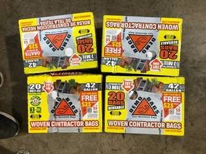 lot 47 image: Lot of Demobags 42-Gallon Contractor Heavy Duty Trash Bags (20-Count)  Customer Returns See Pictures