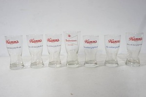 lot 164 image: Hamms Beer Glasses (6ct) & (1ct) Budweiser Beer Glass