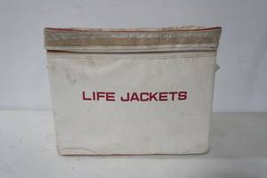 lot 227 image: Life Jacket Zipper Case and (4ct) Life Jackets
