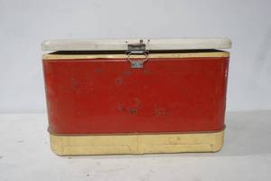 lot 241 image: Vintage Metal Cooler (Red)