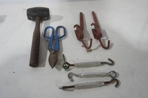 lot 297 image: Rubber Mallet, Turnbuckles, Tin Snips, Chain Binders