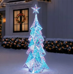 lot 61 image: Members Mark 6ft Cool White LED Pre-Lit Prismatic Tree
