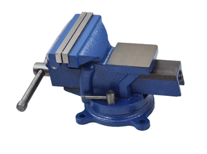 lot 126 image: Findmall 6 in. Steel Workshop Bench Vise Blue Swivel Base