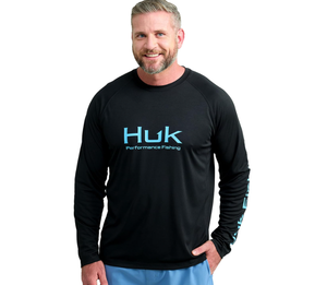 lot 426 image: HUK Mens Pursuit Pattern Crew Sleeve, Performance Shirt