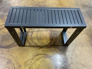 lot 103 image: Conrad 31.5 x 46 Folding Outdoor Console Dining Table, Aluminum Frames , Gray, All-Weather - CONDNSQTBL