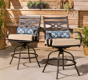 lot 453 image: LOT OF 2 Hanover Montclair Cushioned Swivel Chairs
