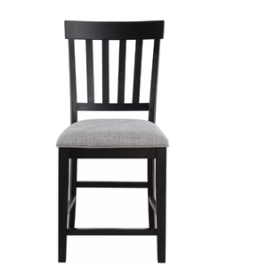 lot 460 image: Halle Gray Upholstered Brown Counter Chair