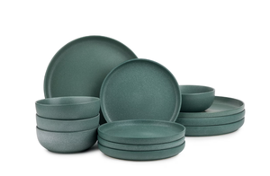 lot 485 image: Thyme & Table Caspian Green 12-Piece Ceramic Dinnerware Set