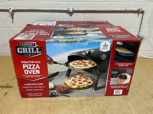 lot 77 image: Expert Grill Outdoor Tabletop Propane Gas Pizza Oven, Black,