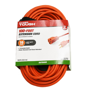 lot 164 image: Hyper Tough 16AWGX3C 100ft Indoor and Outdoor Light Duty Orange Vinyl Extension Cord