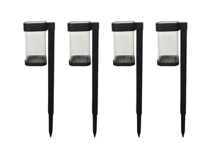 lot 166 image: Better Homes & Gardens Braylee Solar Powered Black Landscape LED Pathway Downlight, 20 Lumens (4 Count)