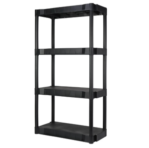 lot 167 image: Hyper Tough Black Plastic 4-Tier 56.2 H x 30 W x 13.8 D