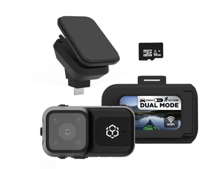 lot 170 image: YADA BEON Dash Cam Body Cam 2-in-1, 1080p Day or Night, Front Interior Body Cam Triple Use, App Compatible Wireless Video Access - Black, BEONBK