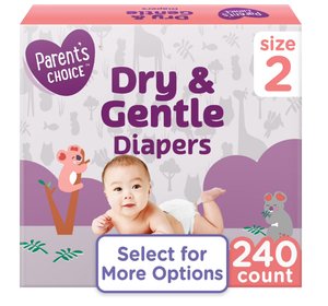 lot 269 image: Parents Choice Dry & Gentle Diapers Size 2, 240 Count