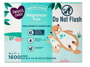 lot 270 image: Parents Choice Fragrance-Free Baby Wipes, 1600 Count