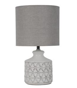 lot 495 image: Better Homes & Gardens Diamond Weave Ceramic Table Lamp, Distressed White