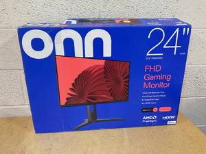 lot 191 image: Onn 24 FHD (1920 x 1080p) 180hz 1ms FreeSync Gaming Monitor with HDMI and DP Cables, Black