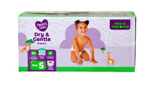 lot 553 image: Dry & Gentle Diapers Size 5 (27 Lbs) - 96 Count
