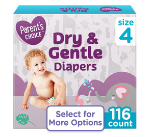 lot 512 image: Parents Choice Dry & Gentle Diapers Size 4 116 Count