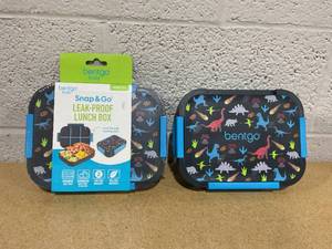 lot 343 image: LOT OF 2 Bentgo Kids Snap & Go Leak-Proof Lunch Box. ( One is missing a latch)