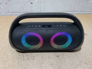 lot 295 image: onn Portable FM Boombox with LED Lighting