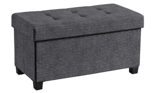 lot 49 image: Storage Ottoman in Charcoal Gray.