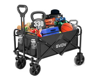 lot 194 image: Gvdv Collapsible Wagon Cart, Portable Utility Wagon for Camping, Beach, Picnic, Shopping, Sports, and Grocery Transport