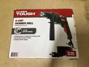 lot 362 image: Hyper Tough 6-Amp 12-inch Corded Hammer Drill, Keyed Chuck, 120 Volt,TD6HD