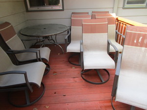 lot 1 image: Patio Table, Eight Chairs