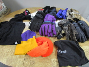 lot 99 image: Winter Gloves, Caps, Ice Cleats