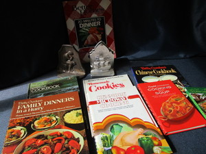 lot 222 image: Vintage Bookends, Cook Books