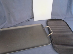 lot 228 image: Cast Griddle, Tray, Cutting Board