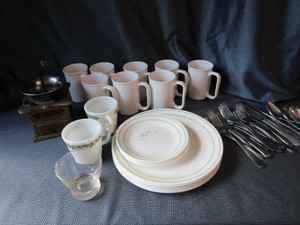 lot 256 image: Corelle Dinnerware, Flatware